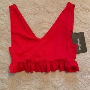 Cropped Ruffle Tank- NEVER WORN